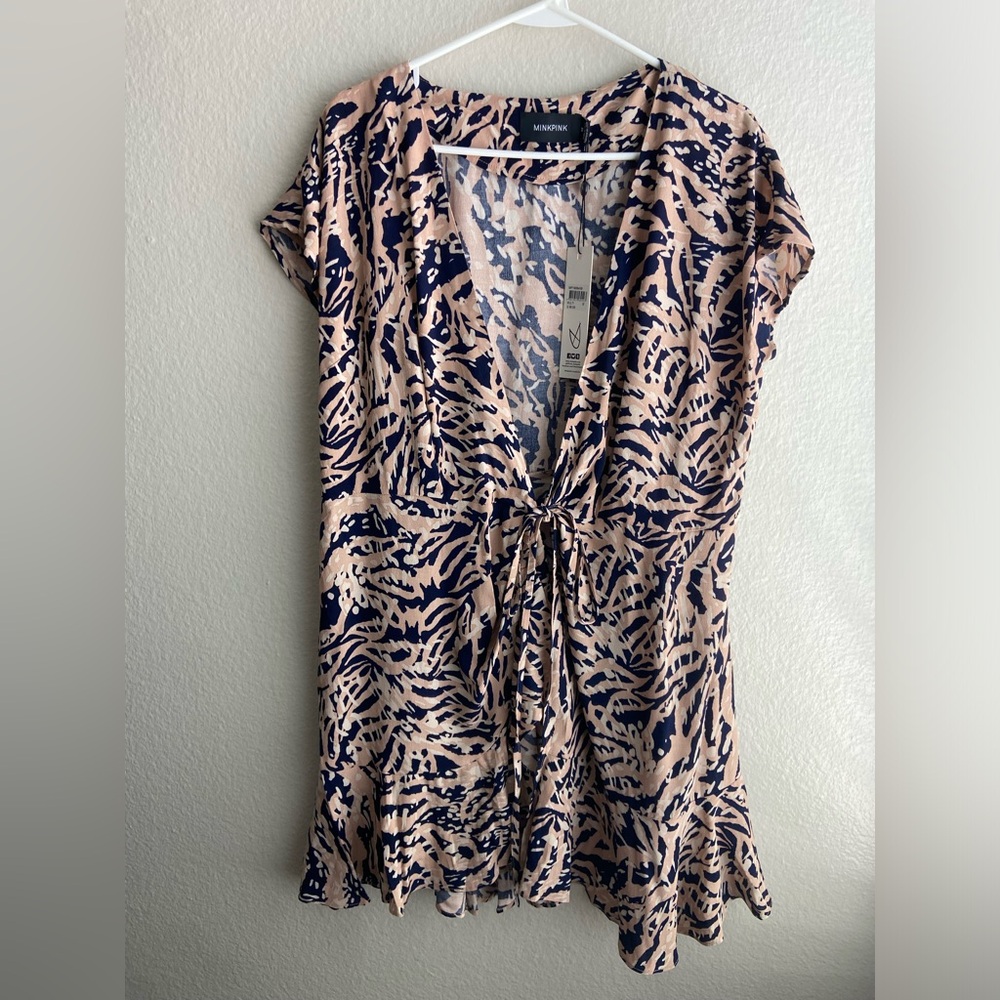 NWTs MinkPink Leopard Print Wrap Dress